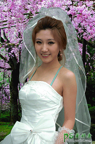 Photoshop抠图教程：学习用背景橡皮擦工具快速抠出美女婚纱照。