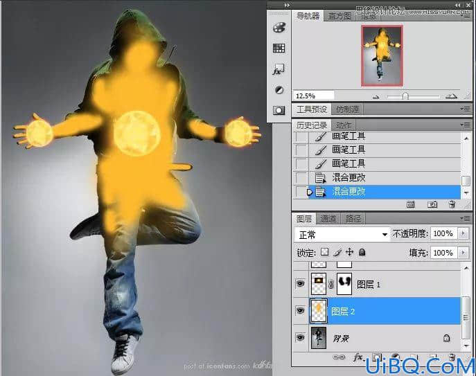 Photoshop创意合成一个科幻舞者创意人像海报。