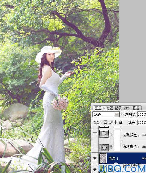 婚纱后期，通过Photoshop调出橙黄色的唯美树林婚纱照片