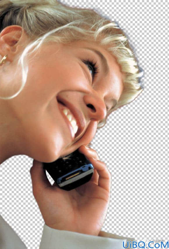 Photoshop抠发丝教程：利用图层混合模式抠出金发女孩的碎发丝。