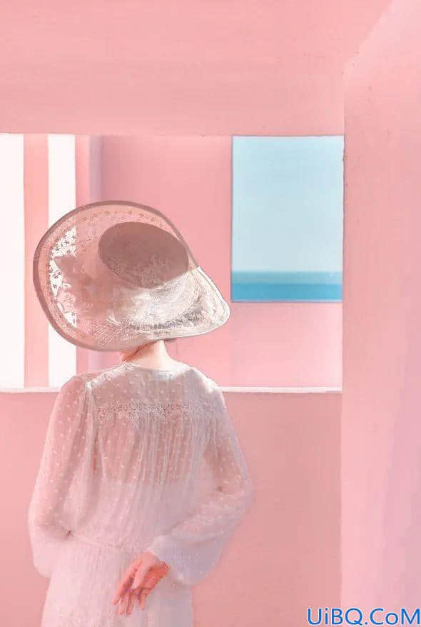 Photoshop照片调色教程：给室内少女私房照调出唯美的粉红色调。
