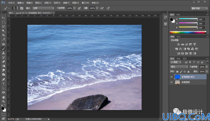 海水调色，通过Photoshop把浑浊的海水变成清澈的蓝色