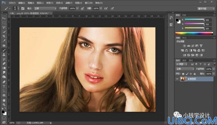 Photoshop人像特效教程：利用凸出滤镜给美女人物头像打造科技感特效。