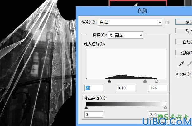 利用photoshop通道工具抠出半透明效果的情侣婚纱照。