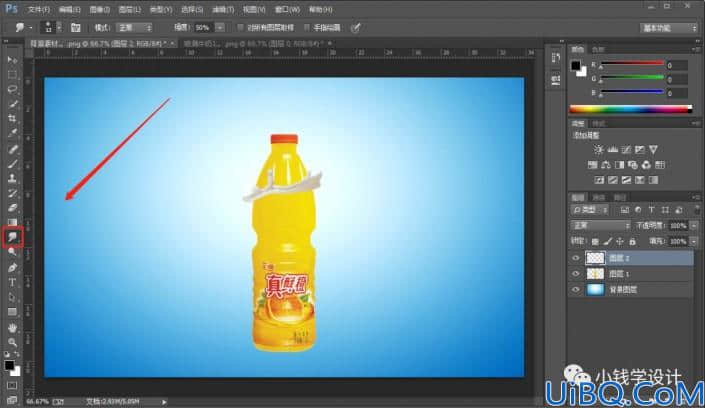创意合成，制作“橙汁四射”的饮料创意海报