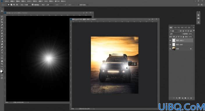 光束效果，在Photoshop中给汽车制造夜间的射灯光束效果