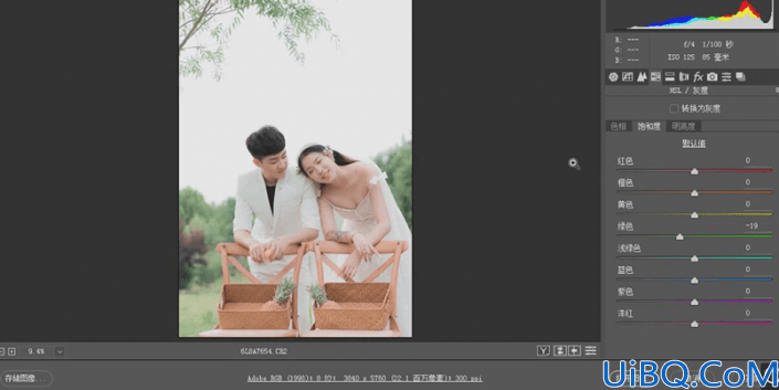 婚纱后期，制作小清新风格的婚纱人像