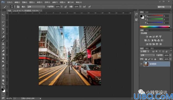 Photoshop调色教程：学习给国外街景照片调出欧美感电影色彩。
