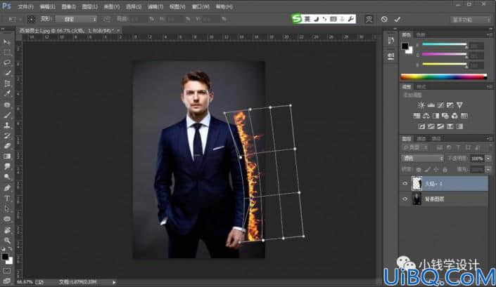 Photoshop人像特效合成实例：打造“烈火燃烧”效果的人物海报。