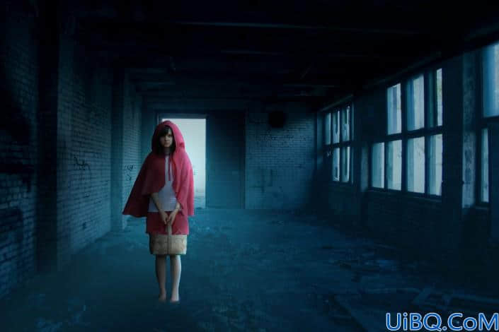 Photoshop奇幻合成教程：打造孤独的小女孩儿在恐怖鬼屋的场景。
