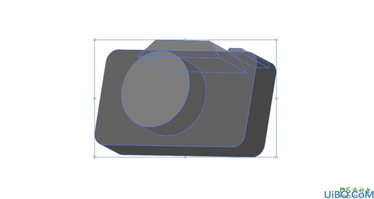 Photoshop结合AI软件绘制卡通风格的相机图标，立体相机图标。