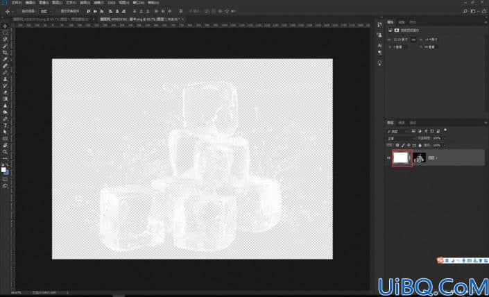 抠冰块，用图层蒙版抠出透明冰块