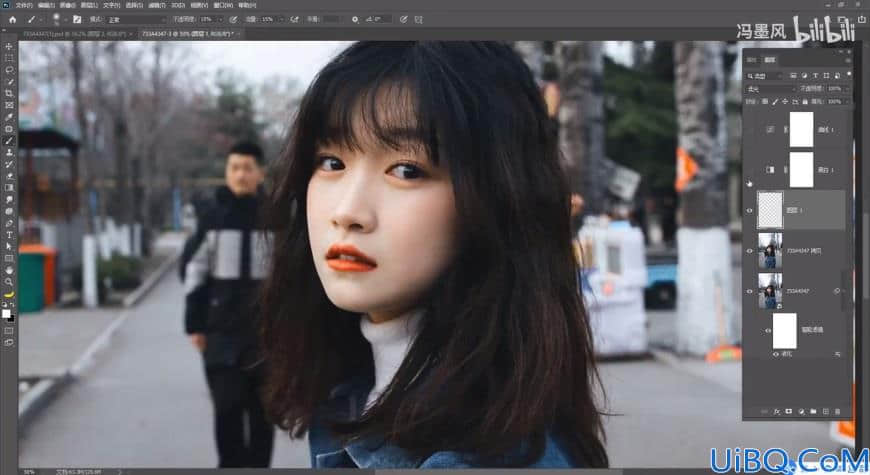 Photoshop女生照片调色：给一张公园场景下的少女人像调出清新ins风格。