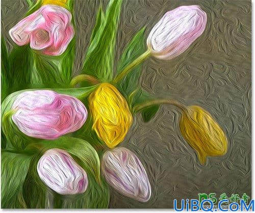 学习用Photoshop油画滤镜工具给花卉图片制作出漂亮质感的油画效果。