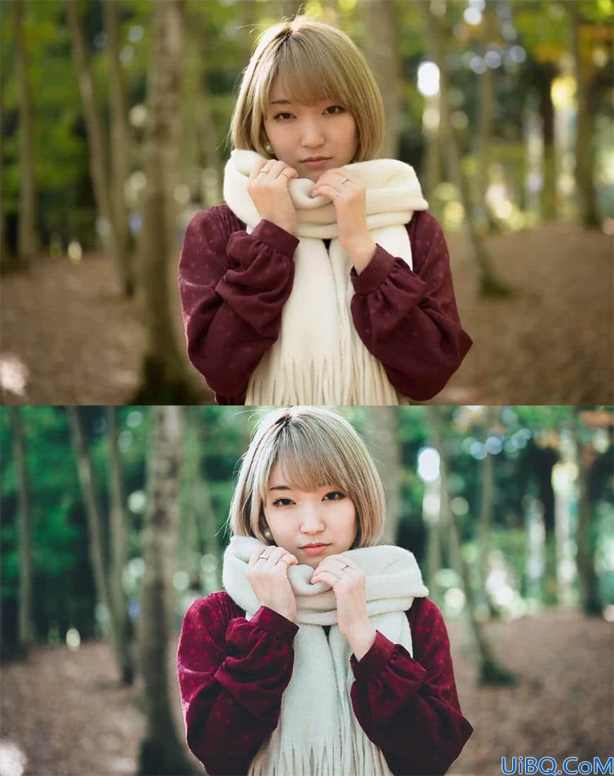 Photoshop日系女生照片调色：学习用分离色彩给女生照片调出日系风格。