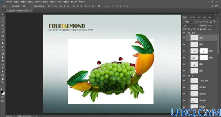 利用Photoshop创意合成可爱的水果螃蟹，蔬菜水果合成的螃蟹图片。