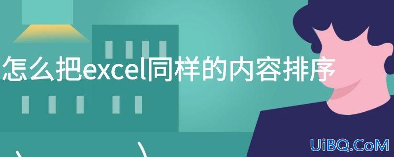 怎么把excel同样的内容排序