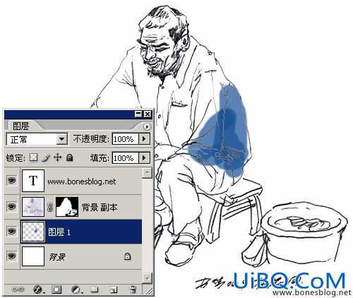 PS为扫描的纸上线描画去除背景