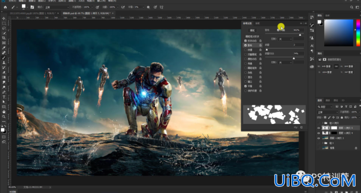 碎片效果，制作Photoshop粒子消散碎片效果海报