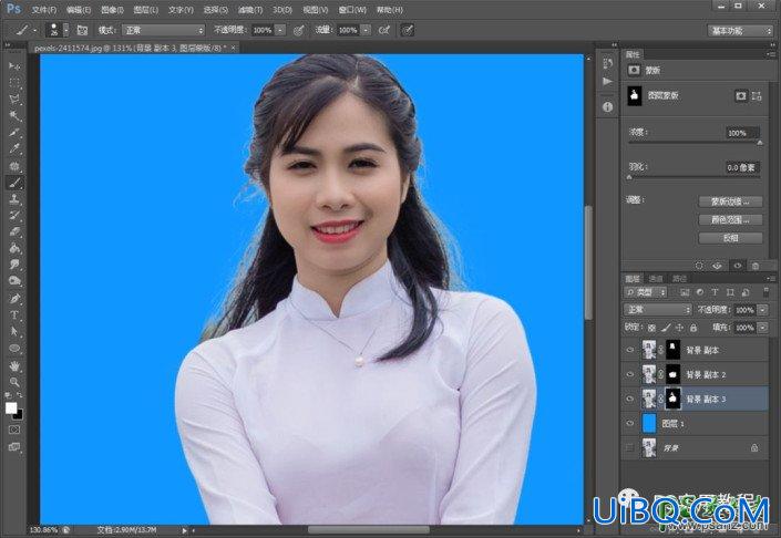 Photoshop证件照抠图换背景教程：学习把生活照制作成证件照,排版寸照。