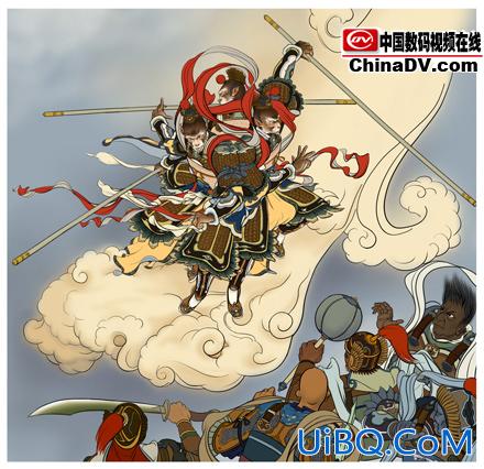 PS学习绘画国画-孙悟空勇斗天兵天将