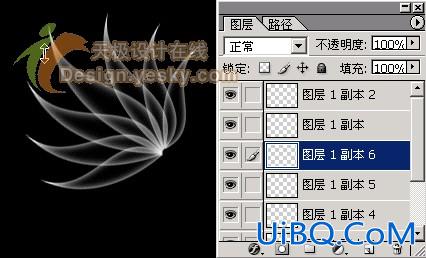PS路径与滤镜绘制透明光影花叶