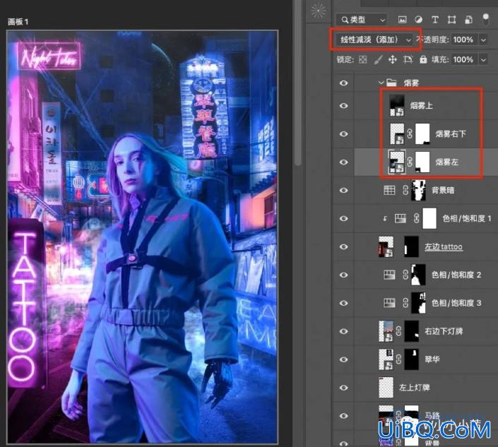 Photoshop调色教程：给城市照片调出80年代的怀旧风以及霓虹暗黑风格