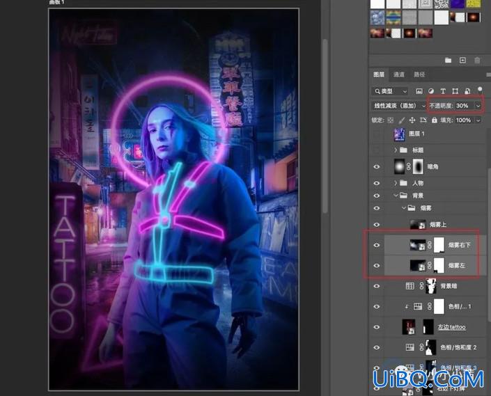 Photoshop调色教程：给城市照片调出80年代的怀旧风以及霓虹暗黑风格