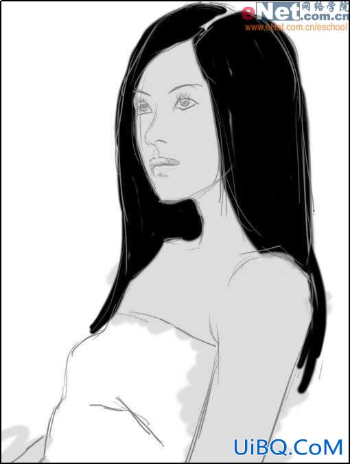 用PS快速打造美女肖像速写