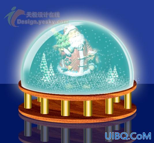 PS绘制圣诞玻璃音乐盒