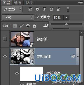 利用ps滤镜及图层叠加操作给颓废的人物彩色画制作成素描画效果