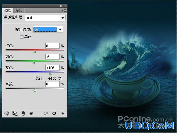 PS合成照片:杯中的惊涛骇浪艺术特效