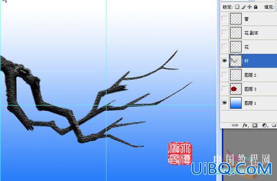 PS教程:用ps画红梅