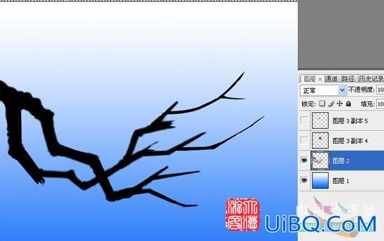 PS教程:用ps画红梅
