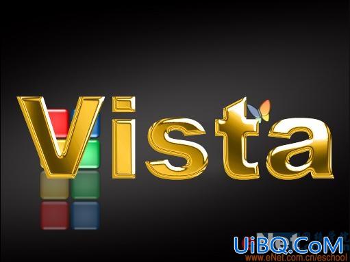 PS教程:VISTA炫金质感文字效果