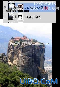 PS合成屹立在高山上的城堡