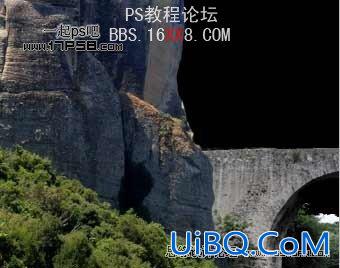 PS合成屹立在高山上的城堡