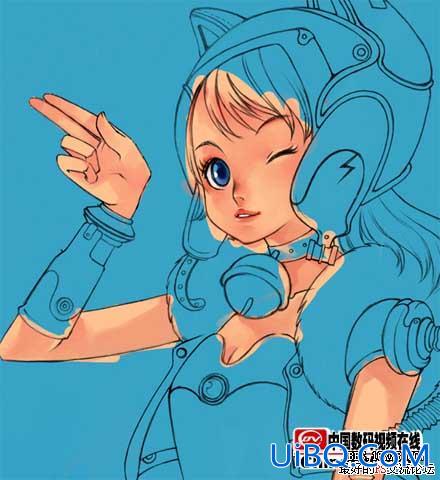 PS鼠绘教程:鼠绘卡通美女战士