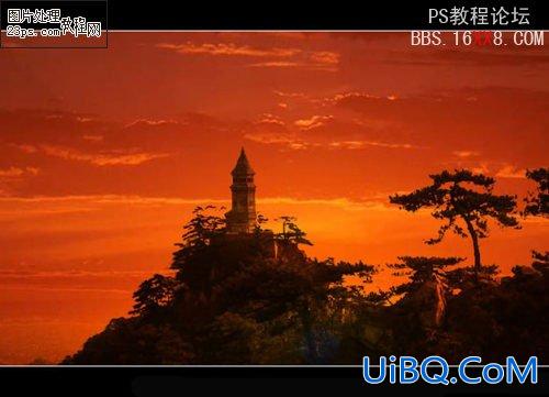 PS教程:合成晚霞中的山峰