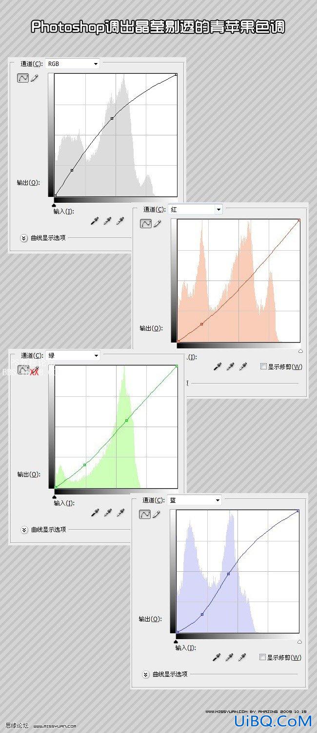 PS调出晶莹剔透的青苹果色调