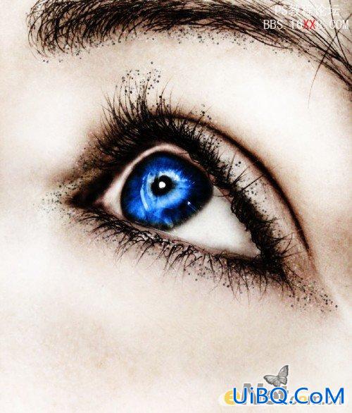 PS化装教程:蓝色清澈的眼珠