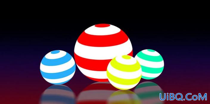 利用ps 3D工具制作色彩缤纷的球体素材图,可爱的3D小球图形