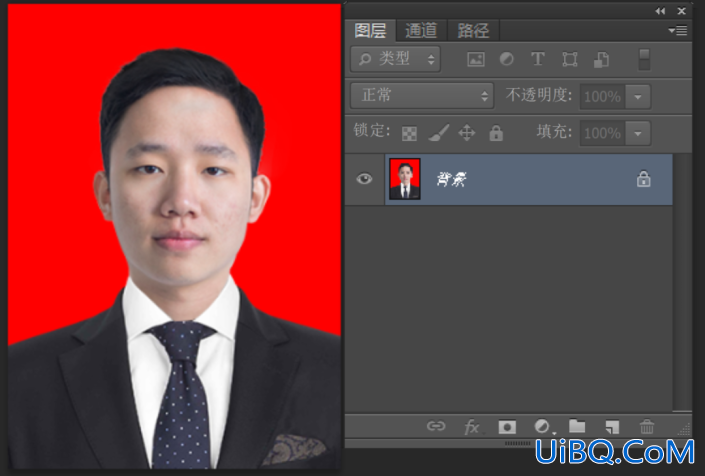 Photoshop证件照处理教程：学习给一寸标准证件换背景颜色及排版技巧。