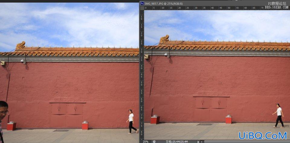 ps cs6清除照片中不想要的杂物教程