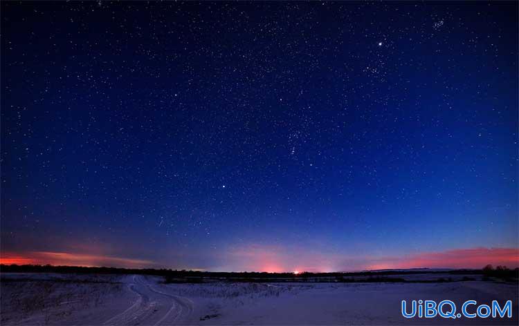 Photoshop滤镜特效教程：给一幅傍晚星空照片制作成漂亮的北极极光效果