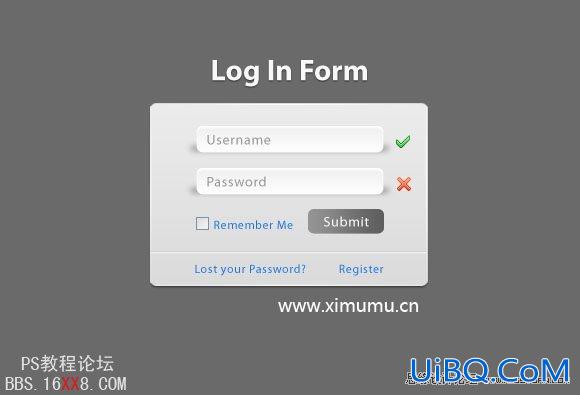 PS教程:设计简单又酷的登陆框界面