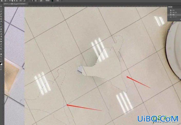 Photoshop图片去杂物水印教程：学习给室内拍摄的照片去除不要的三脚架。