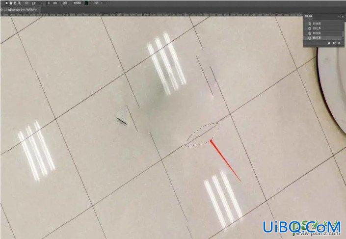Photoshop图片去杂物水印教程：学习给室内拍摄的照片去除不要的三脚架。