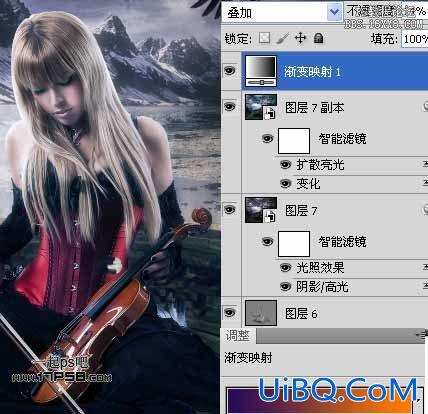 用ps合成暗夜小提琴美女