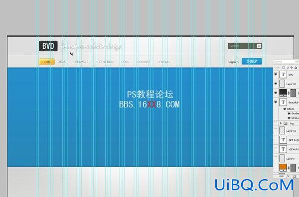 PS设计蓝色风格网站首页模板